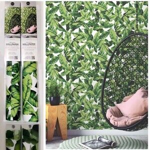 NEW 2pk RoomMates Tropical Green Palm Leaf Peel & Stick Wallpaper 30.75 Sq Ft/ea